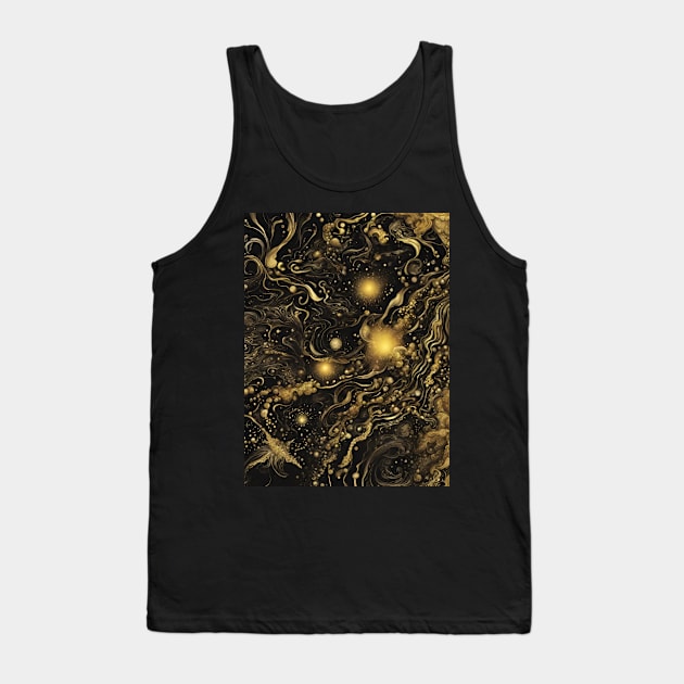 Gilded Colorful Asymmetrical Pattern Abstraction. Tank Top by EdwinPlenzler